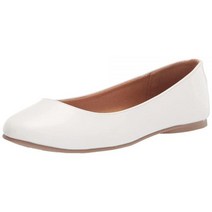 Soda Kreme 편안한 기본 신발 여성용 발레 플랫 라운드 토 젤 안창 블랙 Pu 10, White Pu, 7