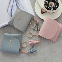 파스텔 7컬러 태슬 키링 카드지갑 미니 반지갑 크로스백 미니백 클러치 가방 반지갑 손지갑 태슬지갑