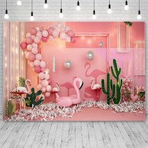 포도존 배경 avezano 사진 배경 생일 파티 장식 핑크 풍선 플라밍고 배너, 폴리 300x300cm