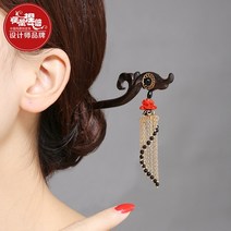 옥 핸드메이드 혼주 흑단 전통 조선시대 나무 비녀 국악 꽃 나비 무용 한복, 나초[머리 비녀]