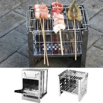 화목 난로 캠핑 농막 불멍화로대 미니화로 펠렛 펠릿난로 보일러 캠핑 나무 스토브 접이식 스테인레스 스틸 요리 난방 스토브 방풍 바베큐 랙 용광로 도구 액세서리, 미니