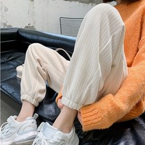 에잇티즈 따뜻한 일상룩 면 혼방 골지 안감 보들 촉감 보온 기모 트레이닝 팻치 디테일 죠거 팬츠