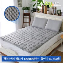 [한정수량]우정플러스 쿨매트, 10.[한정수량]3D 매쉬 쿨매트 그레이 더블+베개2개