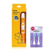 페리오 카카오 프렌즈 I-brush 라이언 음파 진동 칫솔 + 리필2입, 1개, 라이언 전동 칫솔