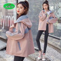 SHEN여성 의류 점퍼 하프기장 후드점퍼 박시한핏 야상스타일 허리스트리밍 캐주얼점퍼 손목밴딩 편안한점퍼 심플하지만 스타일리하게 연출가능 봄가을 여자점퍼 004SB1121