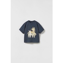 자라 ZARA 키즈 패턴 티셔츠 - 콜 그레이 베이비 231743464
