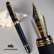 iraurita 만년필 jinhao x450 짙은 녹색 및 황금색 18 kgp 0.7mm 브로드 펜촉 풀 메탈 블루 레드 21색 및 잉크 jinhao 450, 그림 쇼로