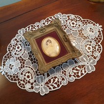 제우스갤러리 레이스러너 화이트플라워 패턴 7종 수입엔틱소품 테이블매트 이태리소품, C타입 : 31.5 / 30cm 1장, 화이트