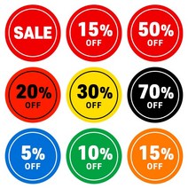 세일스티커 할인스티커 행사스티커 마트 편의점 백화점 정육 옷집 매장 주문제작 원형, 50%, [1000매] 30mm, [A] 레드-화이트