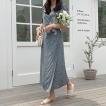 화이트폭스 플라워스트랩브이넥랩원피스
