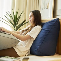 나코자요 데일리 다용도 삼각 등받이쿠션 등쿠션 침대쿠션 헤드쿠션 쇼파용 대형등쿠션 등베개 삼각쿠션, 네이비