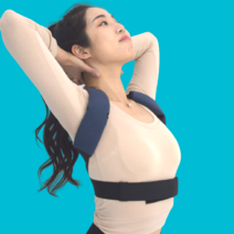 더배라 바른자세교정밴드 굽은 말린 교정기 허리 어깨 일자 등 라운드숄더 거북목 SC-블랙