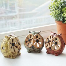 [바보사랑] DS-S174눈반짝 부엉이 초 캔들 홀더 3P 향초 티라이트 카페 소품, 상세 설명 참조