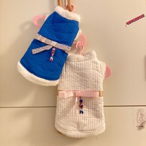 도그월드 강아지 고양이 따뜻한 겨울 설빔 한복, 겨울 한복, 화이트