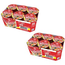 오뚜기 [본사 직배송] 컵라면 매운맛 진라면 소컵6개입 맛있는라면 정통라면 재난구호품, 2박스