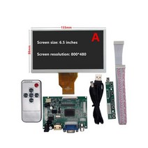 만능ad보드 모니터 영상보드 노트북패널 diy용 6.5 인치 800x480 AT065TN14 드라이버 제어 보드가있는 LCD 화면 디스플레이 VGA HDMI-Raspberry Pi, [01] Style A, 한개옵션1