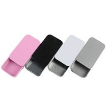 2Pcs 금속 직사각형 빈 미니 주석 상자 Tinplate 푸시 캔디 필 케이스 항아리 힌지 컨테이너 작은 스토리지 박스, [03] 93x61x20mm, [05] mixcolor