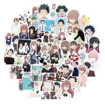 사일런트기타 크래프트기타 기타 1050pcs 애니메이션 사일런트 보이스 스티커 노트북 수하물 냉장고 스케이트 보드 데칼 클래식 장난감에 대한 음성 스티커 모양, a-50pcs