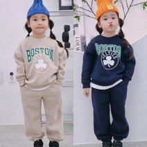 (기모)클로버세트 키즈트레이닝복 맨투맨 주니어 상하복 아빠 딸 커플룩