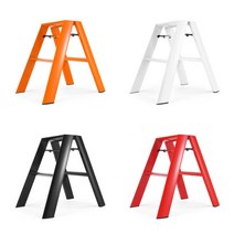 예쁜 가정용 접이식 2단 3단 실내 디자인 사다리 주방 인테리어, B형 3단 레드