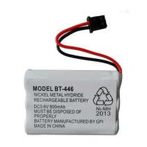 무선전화기 유뮤선전화기 레트로 3.6V 800mAh BT-446 AAA NiMH 충전식 배터리 Uniden BT-1005 BBTY0457001, 02 2pcs
