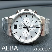 세이코알바시계 SEIKO ALBA AT3E85X1 남성메탈시계 정장시계 크로노그래프 메탈흰판 시계선물