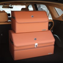 엠노블 볼보 가죽 트렁크정리함 XC40 XC60 S90 차량용 수납함 트렁크신발장 세차툴백, 블랙