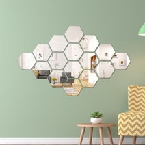 트렌디 인테리어 아크릴 거울 16p세트 12.5cm 실버, 없음