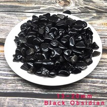 돌타일 화산석 스톤 타일 자연 색상 마노 돌 및 결정 자갈 넘어진 돌 탱크 치유 에너지, 검은 흑요석, 50 그램