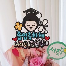 아티파티토퍼 졸업 졸업식 축하 꽃다발 선물 장식 미니 캐릭터 토퍼 픽 피켓, 03.졸업남자(남동생)