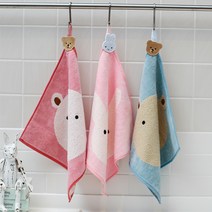 포근한세상 무연사 얼큰이 고리타월 어린이집손수건, 토끼파랑, 1개