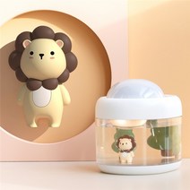 헐점포 가습기 미니 데스크톱 프로젝션 usb 가정용 오피스 소형 가습기 J221, 화이트 사자