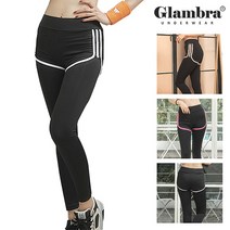 글램브라 트리플 라인 9부 스포츠 레깅스 슬림핏 요가 필라테스 운동복