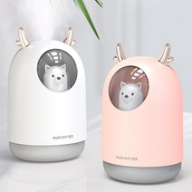 무드등 휴대용 탁상용 무선 USB 충전식 미니 가습기 덧버선사은품제공, 하얀색