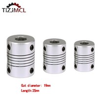 d19l25 스테퍼 모터 커플러 샤프트 커플 링 용 알루미늄 플렉시블 커플 링 3d 프린터 3mm 4mm 5mm 6mm 6.35mm 8mm 진동 소음 감소 배기음 튜닝, 6mm x 6mm