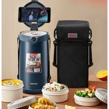 일본 타이푸 보온 도시락통 3단 스테인레스 초경량, 살구 2.9L 4겹 화상 방지 T0396