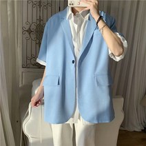 남자 블레이저 아우터 7부 마이 반팔 여름 자켓 남성 오피스룩 가을 시원한 오버핏 하객룩 정장