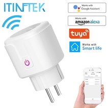 WiFi 스마트 플러그 EU 미국 영국 어댑터 음성 제어 전원 에너지 모니터 Alexa Google 홈 용 콘센트 타이머 소켓 앱 iot콘센트, 16A 영국 플러그, 2 PCS