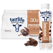 KOZY HOME Fairlife Nutrition 단백질 쉐이크 - 12개 팩 30g 저설탕 락토스 프리 맛있는 바닐라 초콜릿 솔티드 캐러멜 딸기 맛 30ml(115온스) (Ko, Chocolate