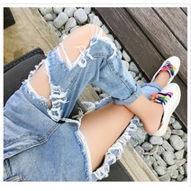 여자 청바지 와이드 아줌마 찢청 빅사이즈 밴딩 통 바지 40대 뚱녀 꽉끼는 29인치 연예인 여성 진 선물