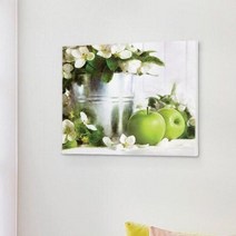 아트박스/꾸밈 ah908-캔버스액자53x45.5_그림같은풋사과와꽃, 타입2_사과2개