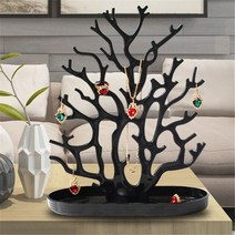 진열대 정리 수납 우리는 Antlers 나무 산호 보석 귀걸이 목걸이 반지 팔찌 쥬얼리 케이스 및 디스플레이 스탠드 트레이 트리 스토리지 선물, [21] U