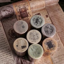 빈티지 레트로 영문 그림 마스킹테이프 마테 다꾸, 7. 실험 (MT-110)