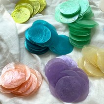 컬러자개 천연 자개모빌DIY 마크라메재료 라탄재료, 샌드베이지