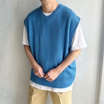 라운지21 남자 오버핏 V넥 니트 조끼