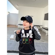 일본 패션 BAPE22 봄 원인의 머리 남녀 아동복 레터링 캐릭터