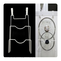 싱크대 걸이형 냄비뚜껑 거치대 보관대 화이트 블랙 색상선택 냄비뚜껑 정리 도어 후크