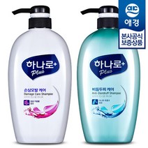 애경 [샴푸180ml 증정] 하나로 플러스 샴푸 손상모발/비듬두피 680ml x2개(샴푸+린스겸용), 비듬두피케어