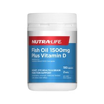 Nutralife 뉴트라라이프 피쉬오일 오메가3 비타민D 180정 Fish Oil 1500mg+VD