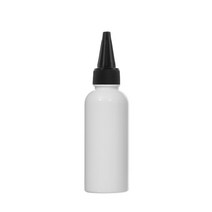 뾰족캡용기 30ml 50ml 60ml 75ml 80ml 100ml 오일병 염색약공병, 백색용기 원형 검은색캡, 1개